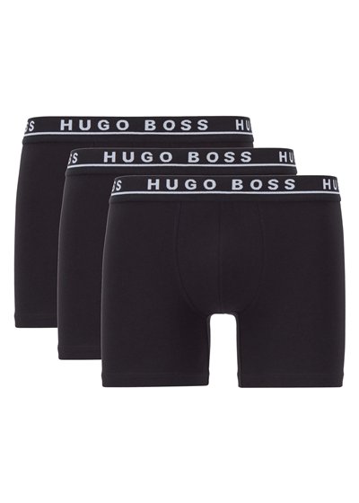 BOSS Stretch Cotton Boxer Briefs, Pack of 3 – Black