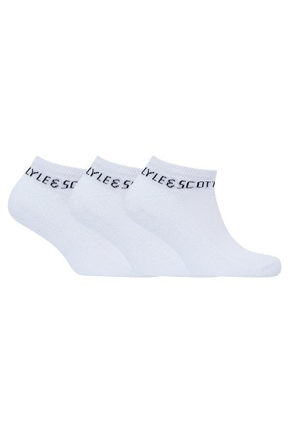 Lyle And Scott Vintage Mens Chester 3 Pack Trainer Socks-White