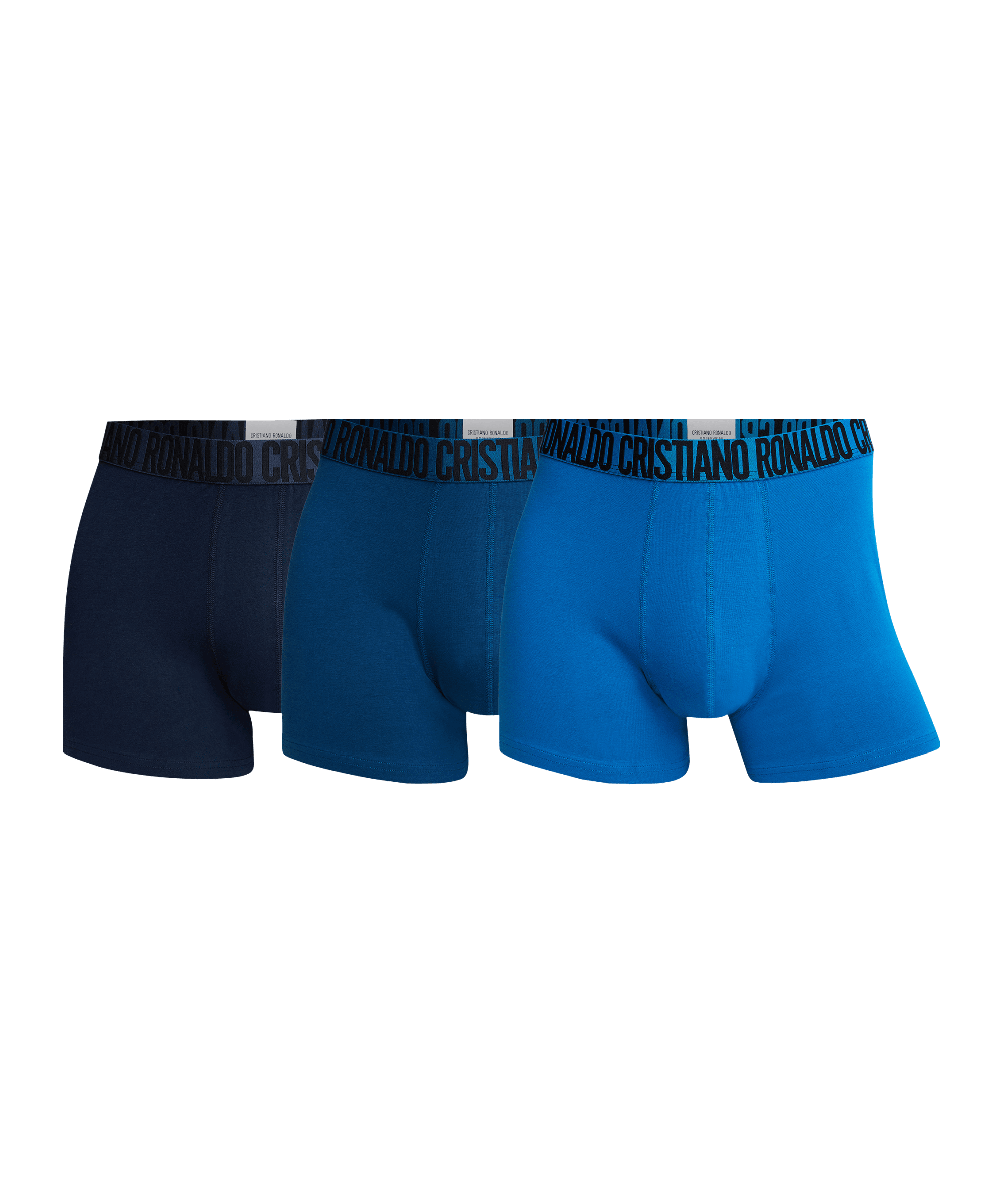 CR7 MENS 3 PACK COTTON TRUNKS - Navy / Blue / Cobalt