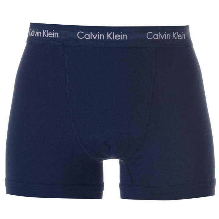 Calvin Klein 3 Pack Cotton Stretch - Normal Rise Trunks - Black / Blue / Navy