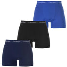 Calvin Klein 3 Pack Cotton Stretch - Normal Rise Trunks - Black / Blue / Navy