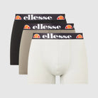 Ellesse Men's Dralla 3 Pack Boxer Trunks - Black/Grey/White