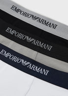 Emporio Armani 3 Pack Trunks - Stretch Cotton with Core Logo-BWG