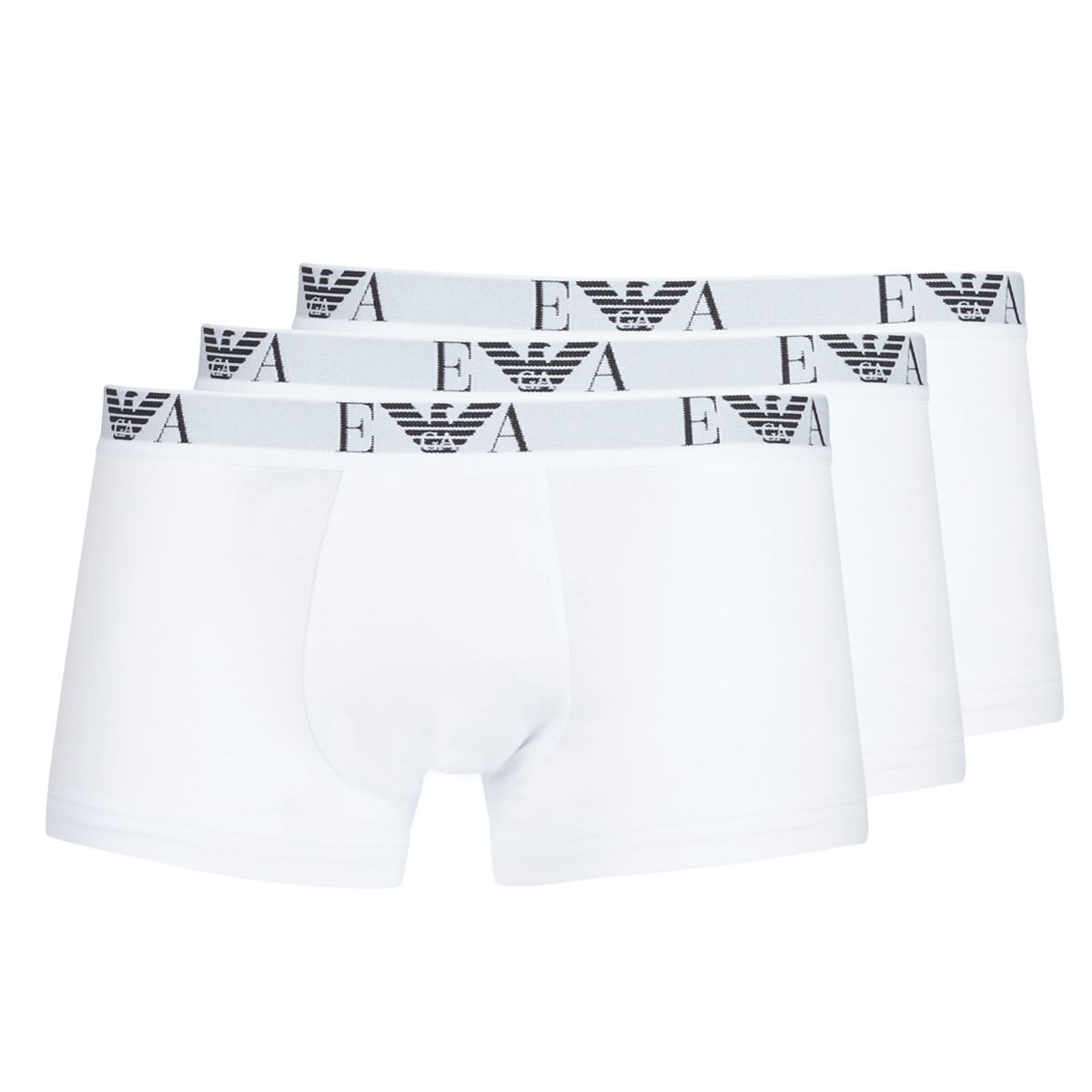 Emporio Armani 3 Pack Eagle Logo Boxer Trunks - White Boxers