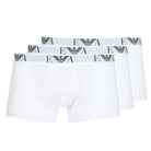 Emporio Armani 3 Pack Eagle Logo Boxer Trunks - White Boxers