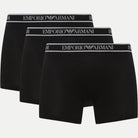 Emporio Armani 3 Pack Cotton Stretch Boxer Briefs - Black