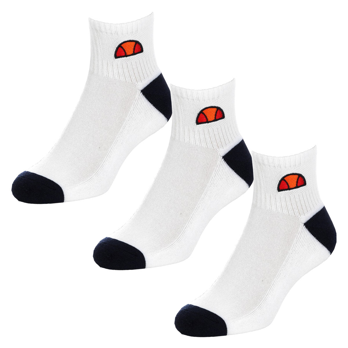 Ellesse Durano 3 Pack Quarter Socks - White