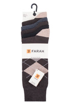 Mens 5 Pack Farah Cotton Rich Argyle Socks