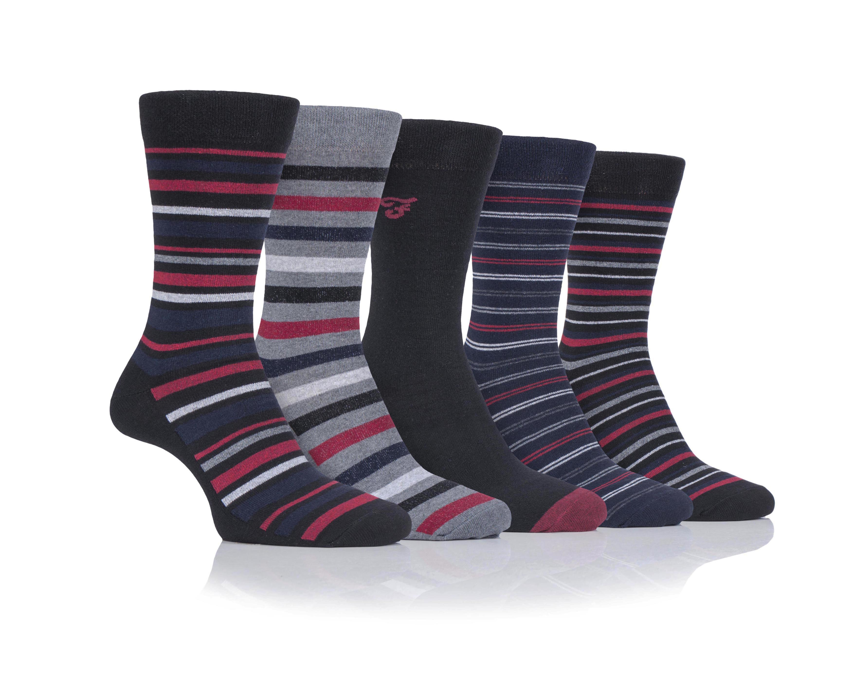 Farah Mens 5 Pack Cotton Rich Stripe Socks