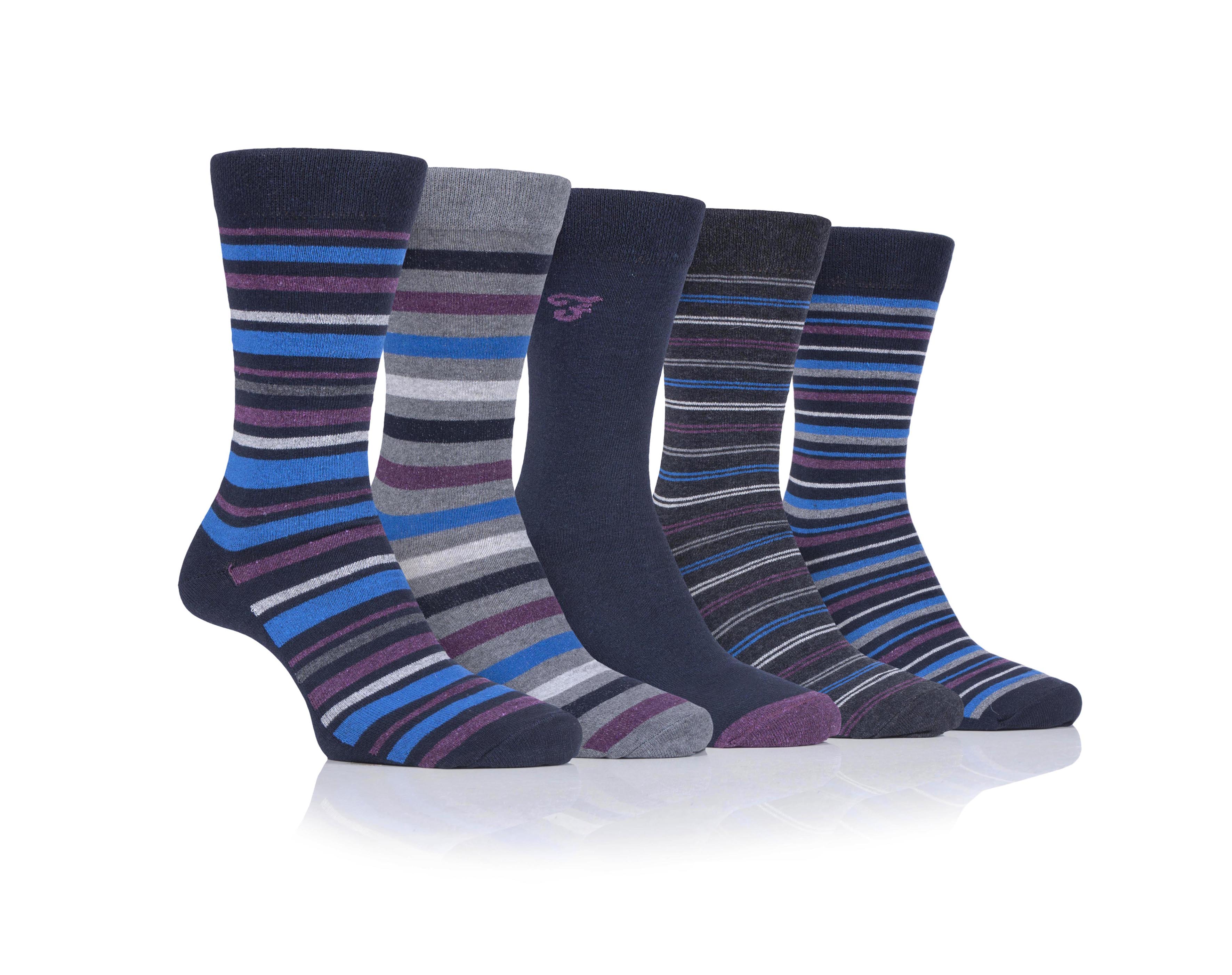 Farah Mens 5 Pack Cotton Rich Stripe Socks