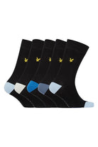 Lyle And Scott Mens Graham Five Pack Socks - Black/Blue