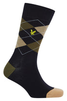 Lyle & Scott 5 Pack Mix Design Socks - Dark Olive-Argyle-Incense-Stripe-Black