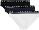 Hugo Boss Stretch Cotton Briefs Pack of 3 – Black / White / Navy