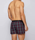 Boss Two-Pack Boxers / Pyjama Shorts in Cotton Poplin - Black/Red