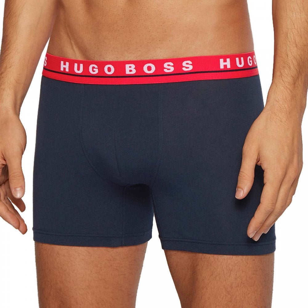 Hugo Boss Cotton Boxer Briefs 3 Pack Black - Black / Olive / Red