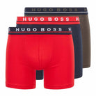 Hugo Boss Cotton Boxer Briefs 3 Pack Black - Black / Olive / Red