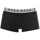 BOSS Stretch Cotton Boxer Trunks, Pack of 3 - Black With White Waistband