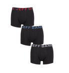 Jeff Banks Men's 3 Pack Black Cotton Trunks - All Black