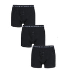 Jeff Banks 3 Pack Men's Marlow Button Boxer Shorts- All Navy