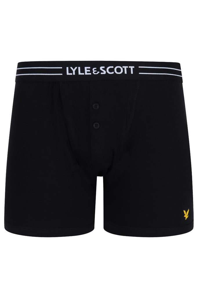 Lyle & Scott 3 Pack Lewis Men's Button Fly Boxers - Black / Bright White / Grey Marl