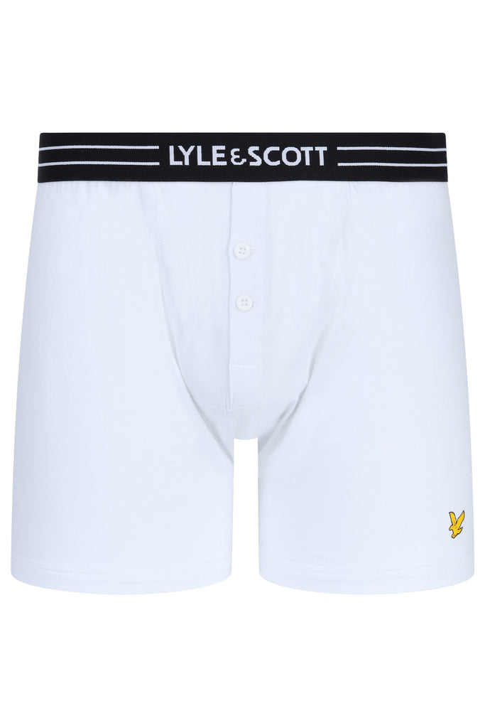 Lyle & Scott 3 Pack Lewis Men's Button Fly Boxers - Black / Bright White / Grey Marl