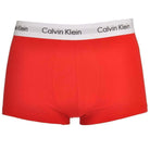 Calvin Klein Low Rise Cotton Stretch Trunks, Pack of 3, Red Ginger/White/Pyro Blue