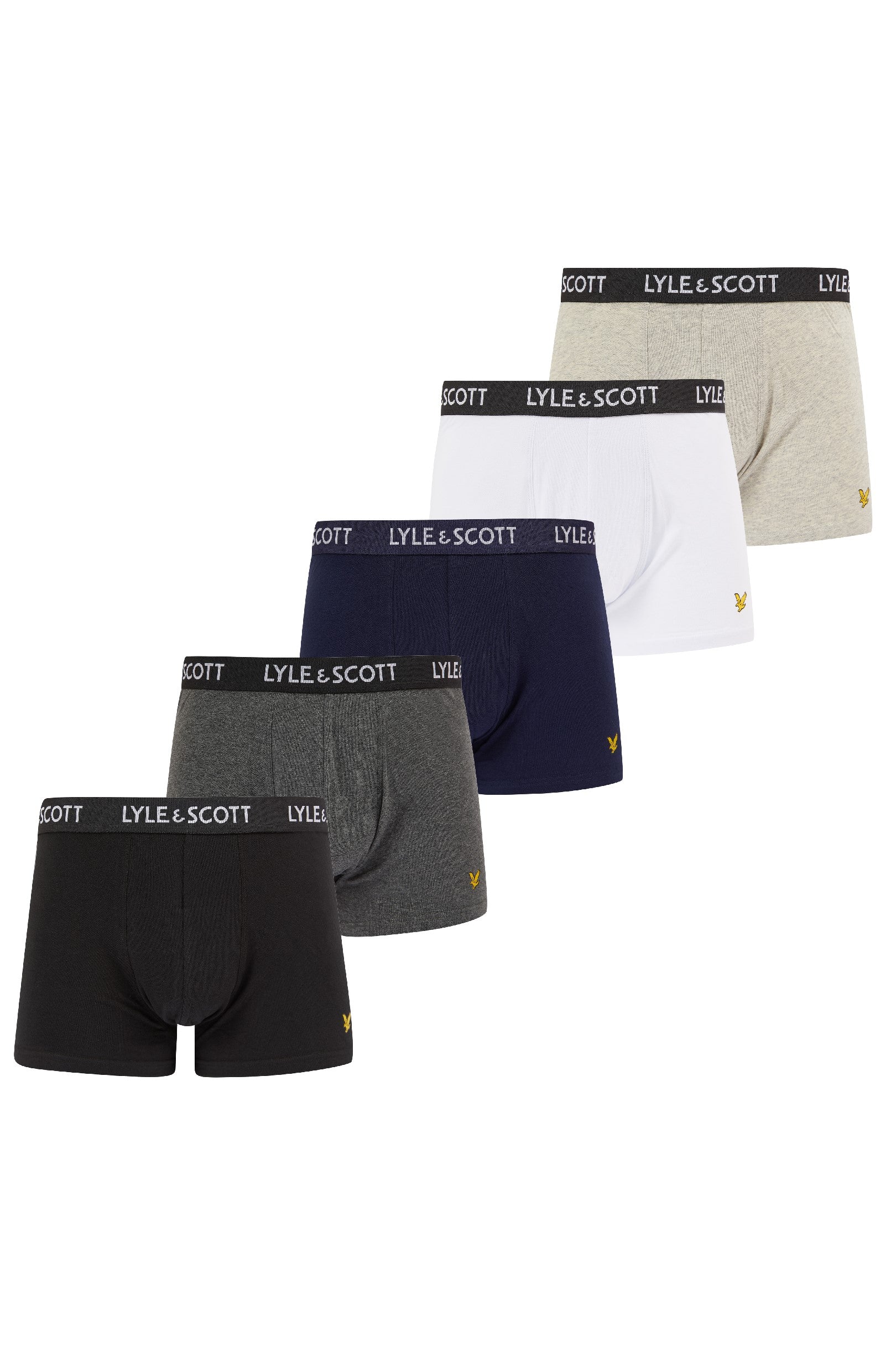 Lyle & Scott Men's - 5 Pack Trunks - Black/Grey/White/Charcoal