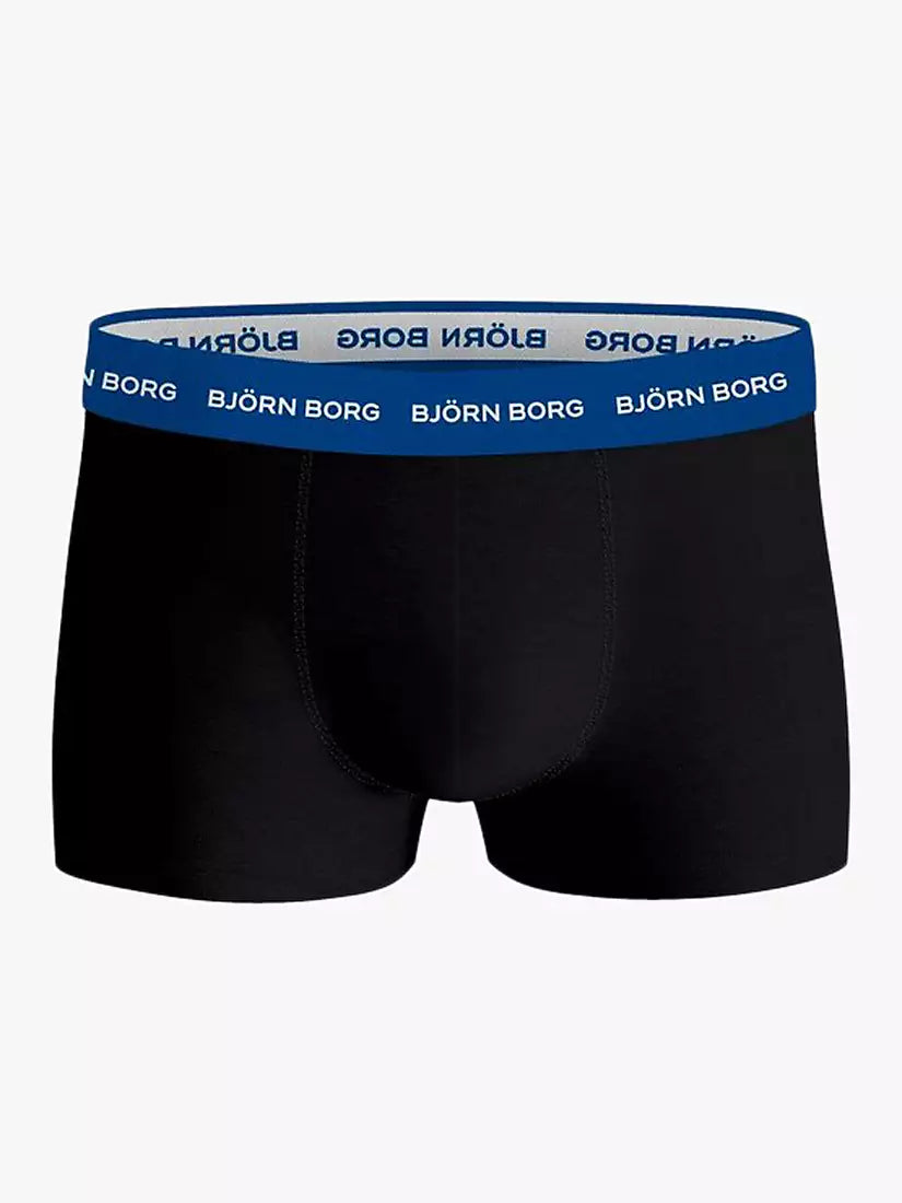 Björn Borg Cotton Stretch Trunks, Pack of 3, Black/Multi