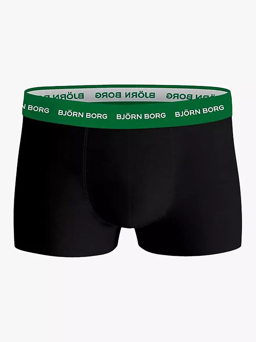 Björn Borg Cotton Stretch Trunks, Pack of 3, Black/Multi