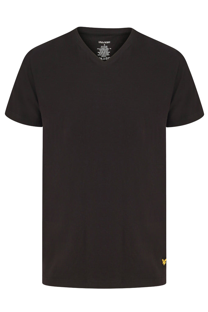 Lyle & Scott - 3 Pack V Neck Loungewear Cotton T Shirts - Black/Grey/White