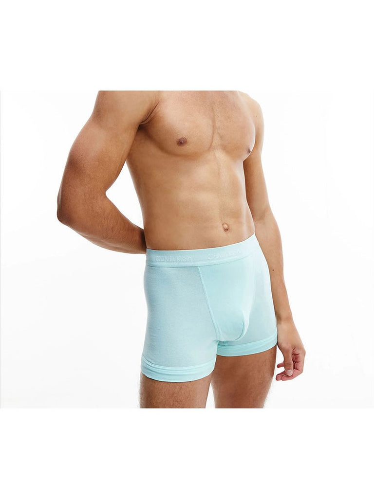 Calvin Klein Underwear - Trunks 3 Pack In Maya Blue/Direct Green/Aqua Luster