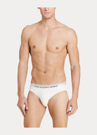 Polo Ralph Lauren 3-Pack Low Rise Stretch-Cotton Briefs - White/Black/Grey