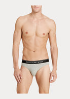 Polo Ralph Lauren 3-Pack Low Rise Stretch-Cotton Briefs - White/Black/Grey