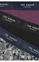 Ted Baker - 3 Pack Fashion Cotton Stretch Trunks - Burgundy/Black /Green