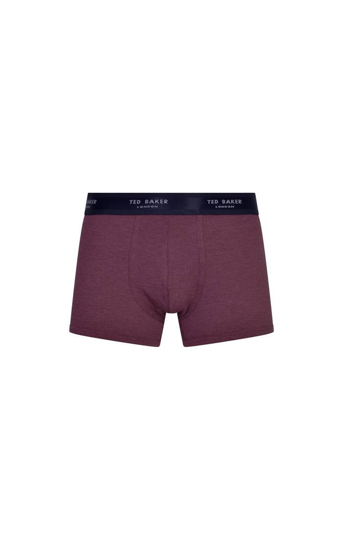 Ted Baker - 3 Pack Fashion Cotton Stretch Trunks - Burgundy/Black /Green