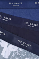 Ted Baker 3 Pack Fashion Cotton Stretch Fashion Trunks - Blue / Cobalt / Grey Flower