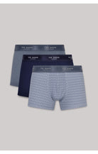 Ted Baker 3 Pack Cotton Stretch Fashion Trunks - Navy/Light Blue/Plane Geo