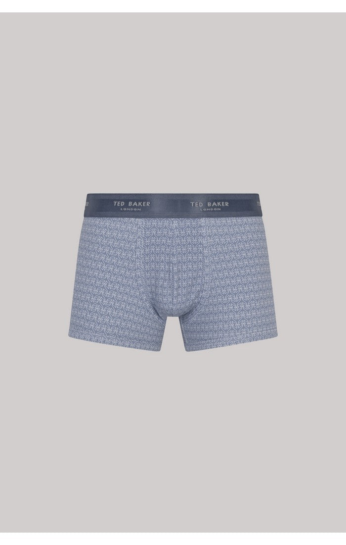 Ted Baker 3 Pack Cotton Stretch Fashion Trunks - Navy/Light Blue/Plane Geo