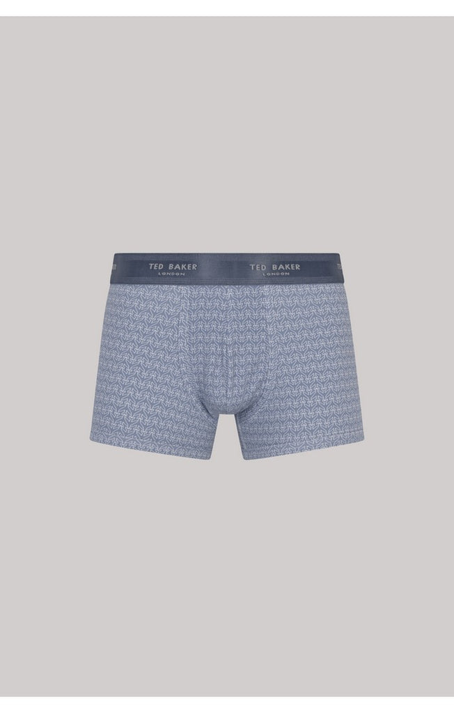 Ted Baker 3 Pack Cotton Stretch Fashion Trunks - Navy/Light Blue/Plane Geo