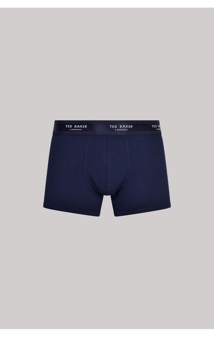 Ted Baker 3 Pack Cotton Stretch Fashion Trunks - Navy/Light Blue/Plane Geo