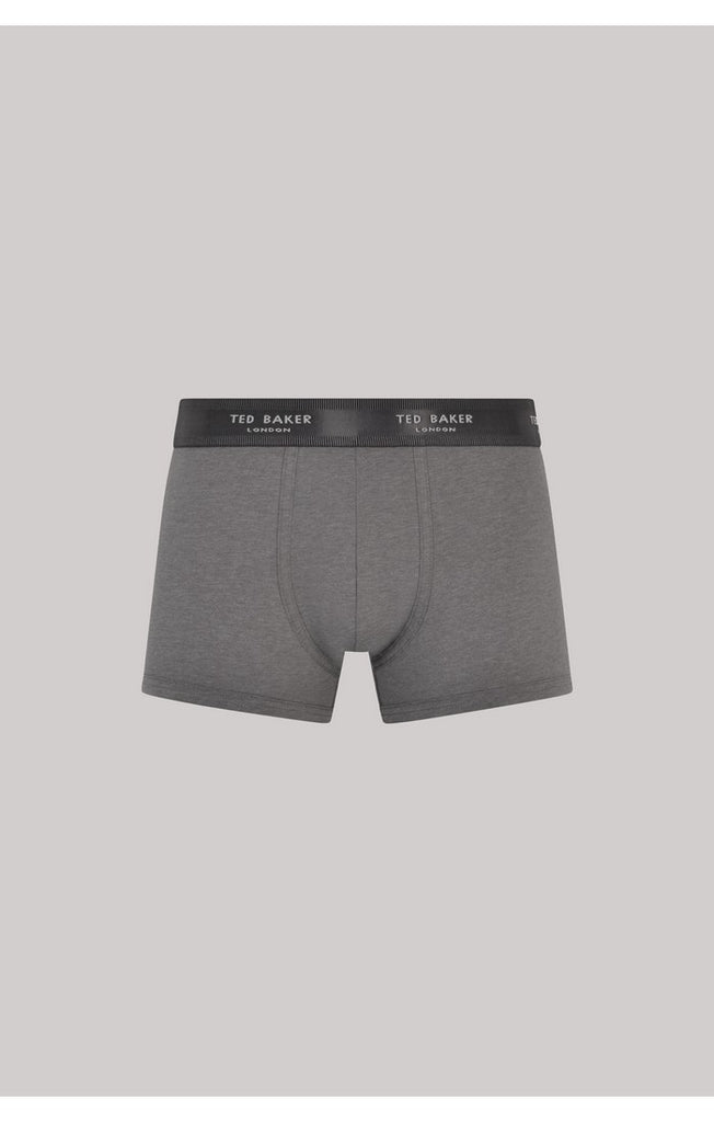 Ted Baker 3 Pack Cotton Stretch Fashion Trunks - Grey/Heather/T Repeat