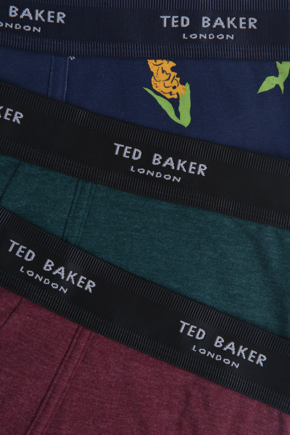 Ted Baker 3 Pack Cotton Stretch Fashion Trunks - Garden/Port Royal/Kep