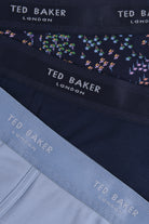 Ted Baker 3 Pack Cotton Stretch Fashion Trunks - Fog/Navy/Patita Navy