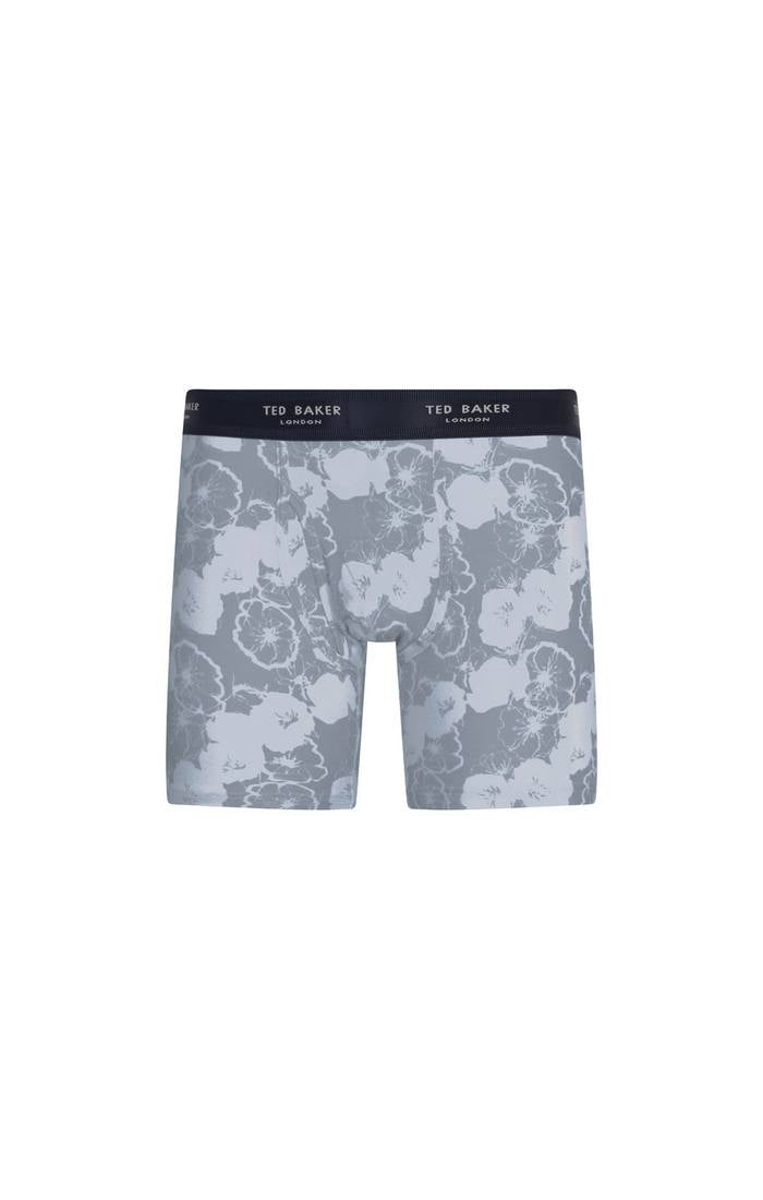 Ted Baker 3 Pack Cotton Stretch Boxer Briefs - Blue / Cobalt / Floral Grey