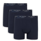 Ted Baker 3 Pack Cotton Stretch Solid Boxer Briefs - Navy