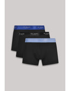 Ted Baker 3 Pack Cotton Stretch Fashion Trunks - Black with color Waistband