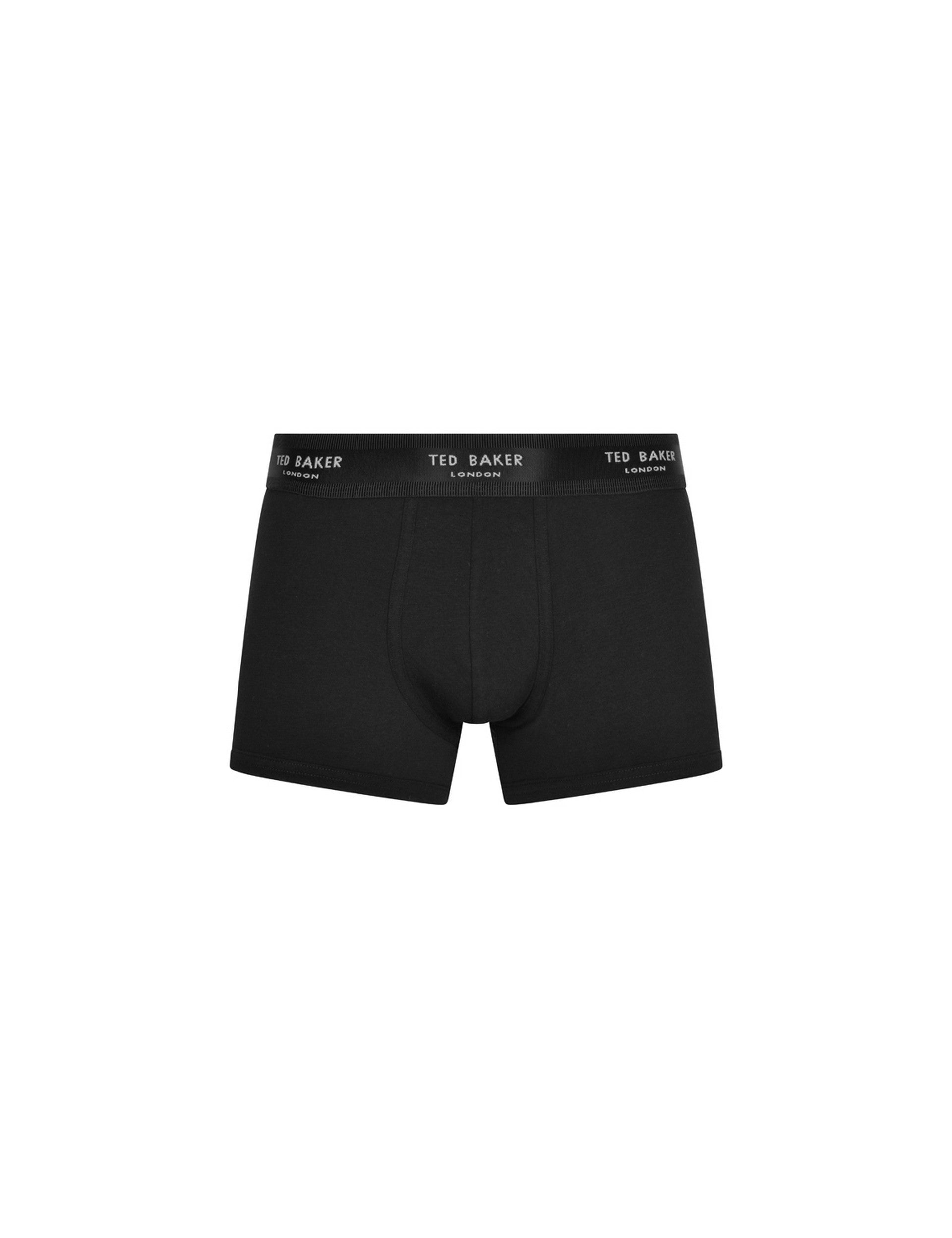 Ted Baker 3 Pack Cotton Stretch Fashion Trunks - Black with color Waistband