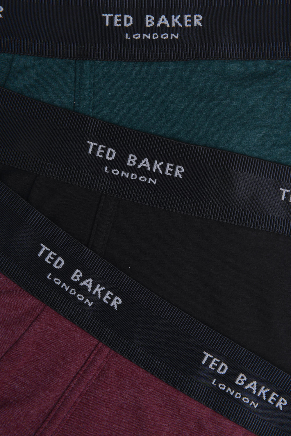 Ted Baker 3 Pack Cotton Stretch Fashion Trunks - Royal/Black/Garden