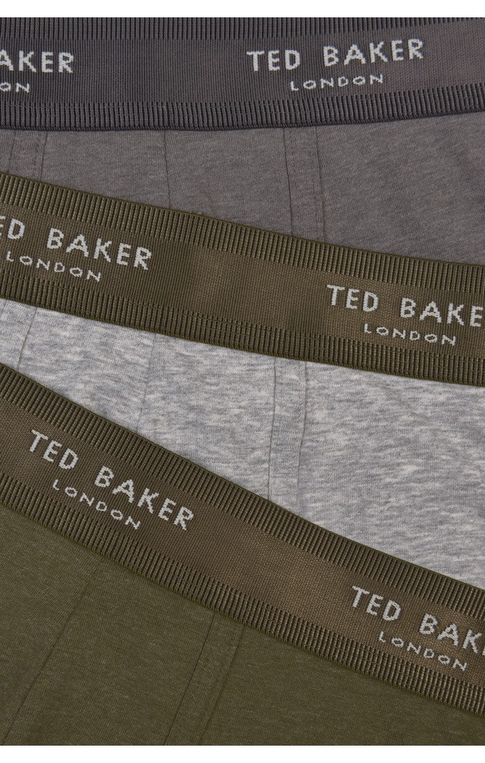 Ted Baker 3 Pack Cotton Stretch Boxer Briefs - Green/Heather/Light Grey