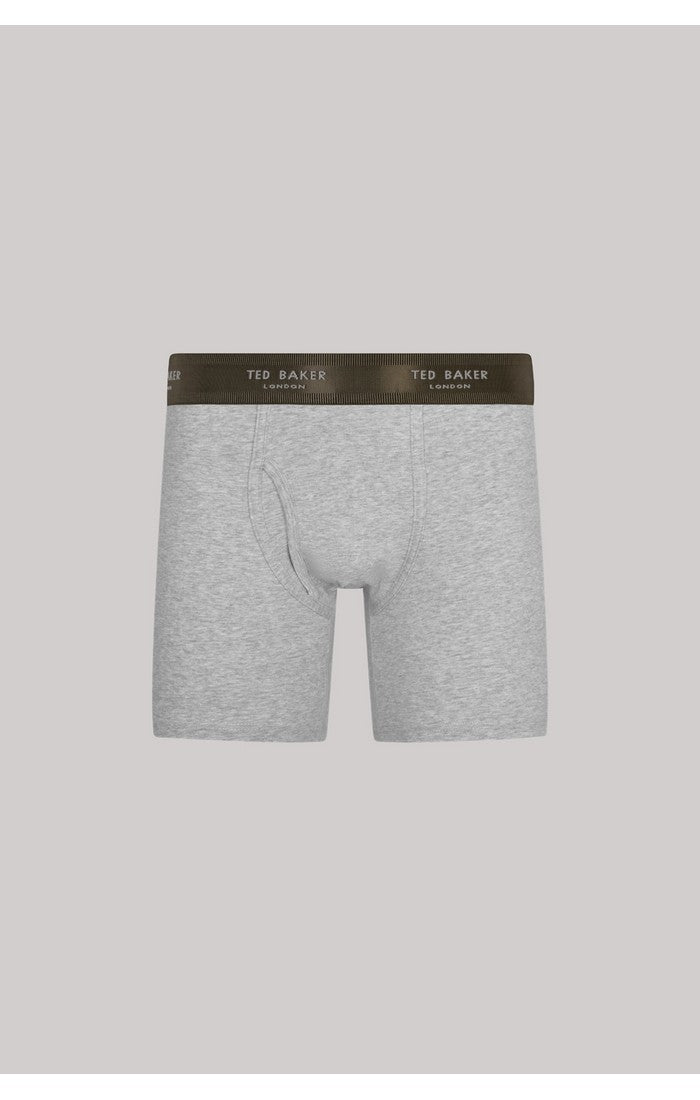 Ted Baker 3 Pack Cotton Stretch Boxer Briefs - Green/Heather/Light Grey